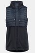 Mixed Fabric Layer Look Zip Front Hooded Vest