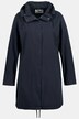 Hooded Button Front Drawstring Waist Long Cotton Jacket