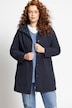 Hooded Button Front Drawstring Waist Long Cotton Jacket