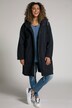 Hooded Button Front Drawstring Waist Long Cotton Jacket
