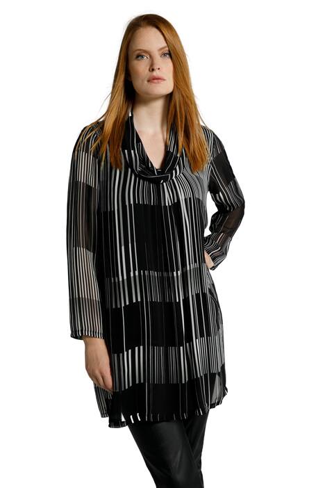 Tunika, pruhy, dvouvrstvá, stojáček, dlouhé rukávy