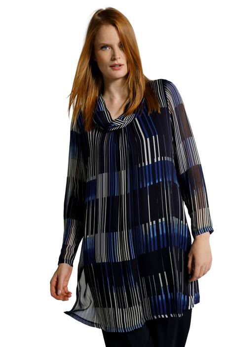 Tunika, pruhy, dvouvrstvá, stojáček, dlouhé rukávy