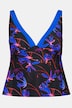 tankini, blommig, draperad byst, softcups, rynkband