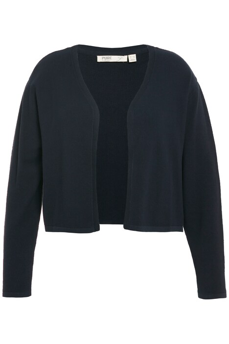 Rozepínací svetr, otevřený Boxy střih, výstřih do V, cípový lem