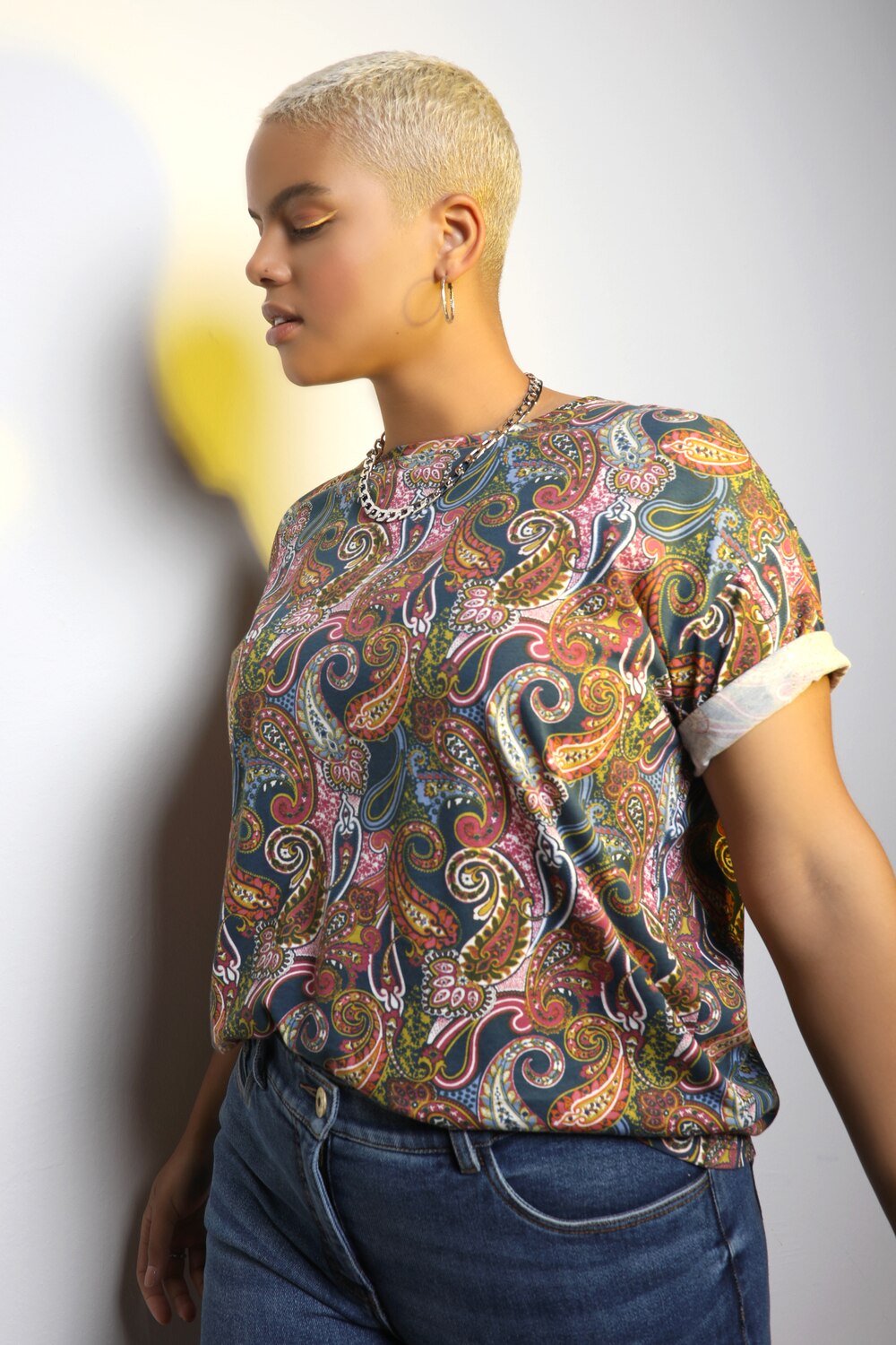 Grote Maten T-shirts, Dames, grijs, Maat: 54/56, Katoen, Studio Untold Grote Maten T-shirts, Dames, grijs, Maat: 54/56, Katoen, Studio Untold