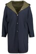 Oboustranná dlouhá bunda, kapuce, elastický pas