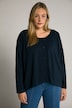 Shirtjakke, smockede skuldre, oversize, rund hals, økologisk bomuld