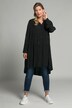 Kleid, Volantstufen, A-Linie, V-Ausschnitt, Langarm
