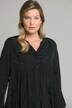 Kleid, Volantstufen, A-Linie, V-Ausschnitt, Langarm