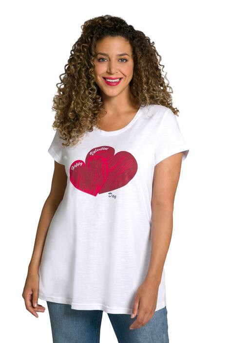 Tričko, srdcový motiv, A střih, kulatý výstřih, krátké rukávy