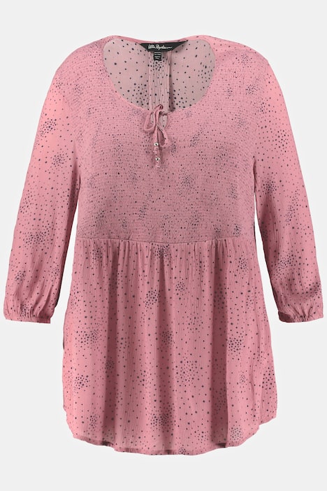 Blus, smock, stjärnor, A-linje, rund hals, trekvartsärm