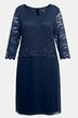 Midi šaty, krajka, výstřih do V, 3/4 rukávy, dvouvrstvé