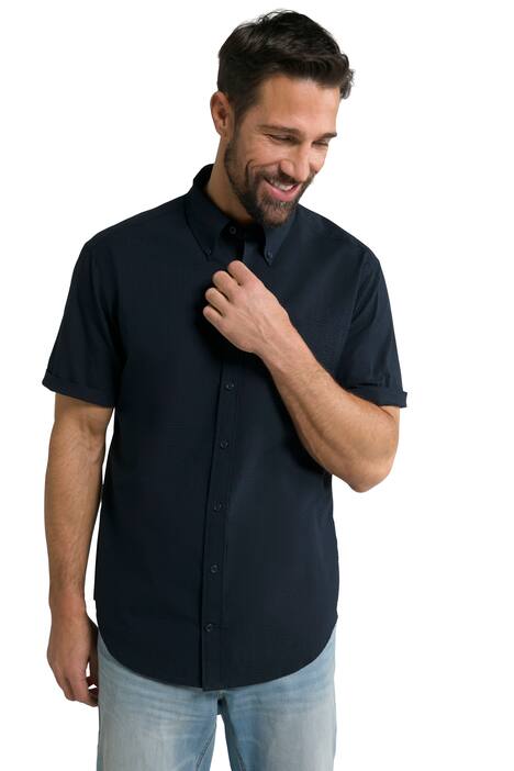 Seersucker košile, krátké rukávy, límec s knoflíky, Modern střih, pruhy