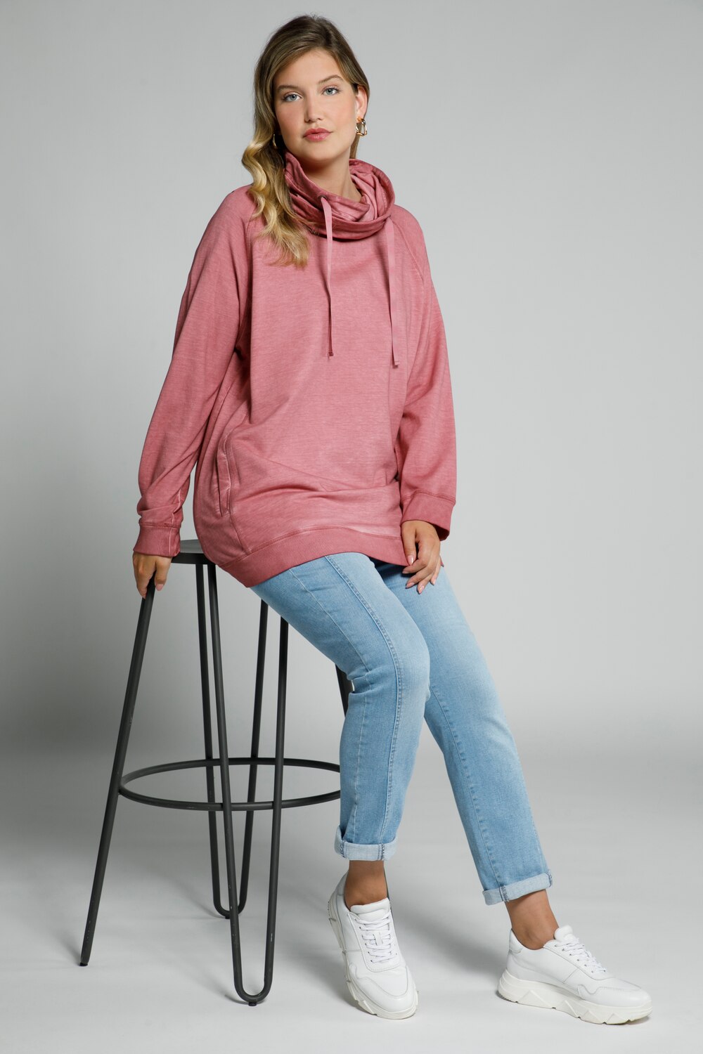 Grote Maten sweatshirt, Dames, rood, Maat: 46/48, Katoen, Ulla Popken