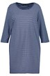 Teplákové šaty, proužky, ozdobná stuha, kulatý výstřih, 3/4 rukávy