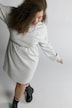 Sweatkleid, oversized, Rundhals, Langarm, elastische Taille