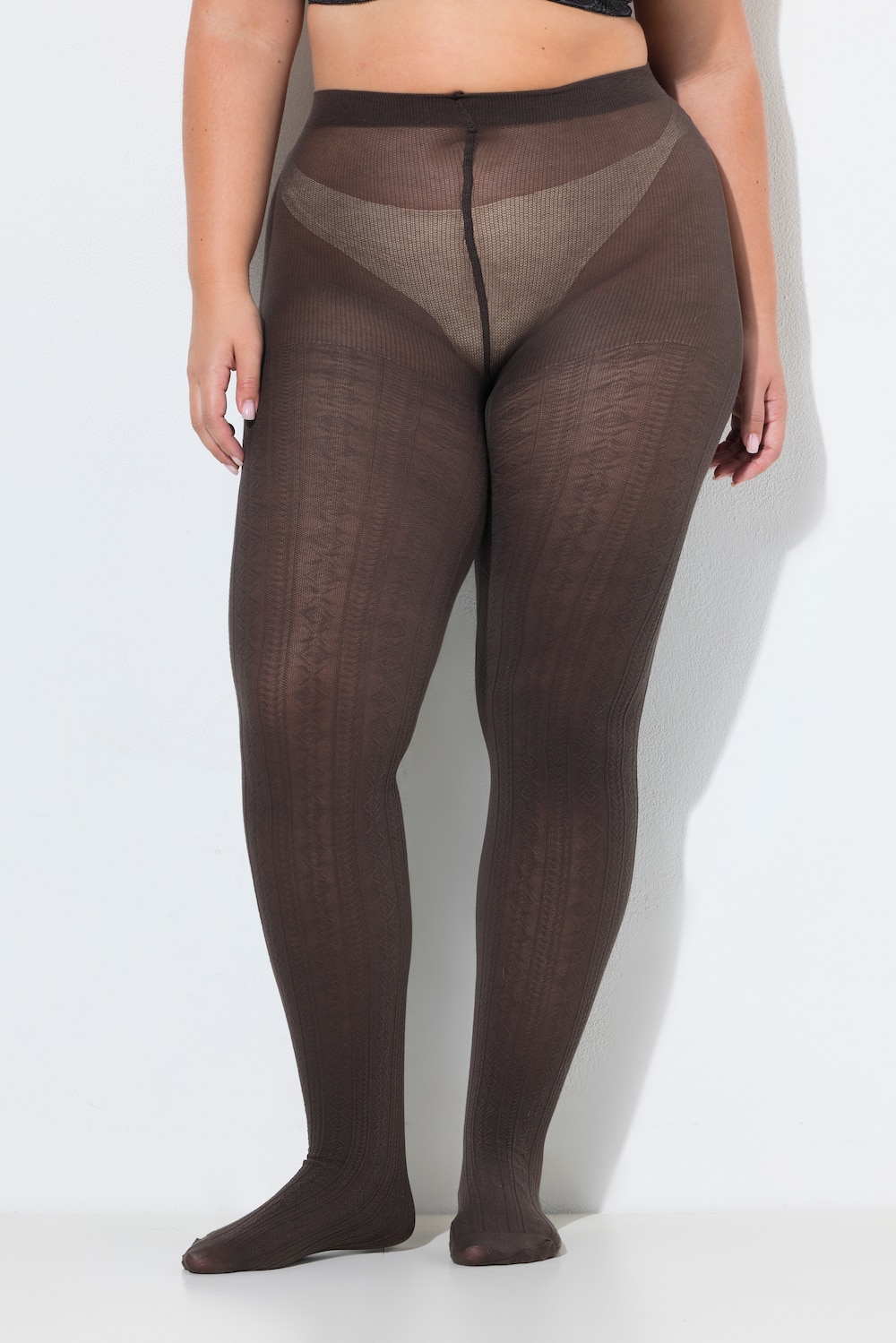 Strick-Strumpfhose, modisches Zopfmuster, warm