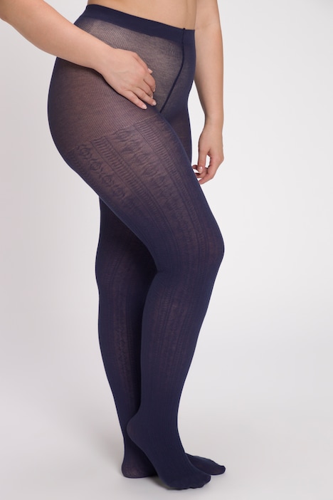 Textured Stretch Cotton Blend Knit Tights, all Tights
