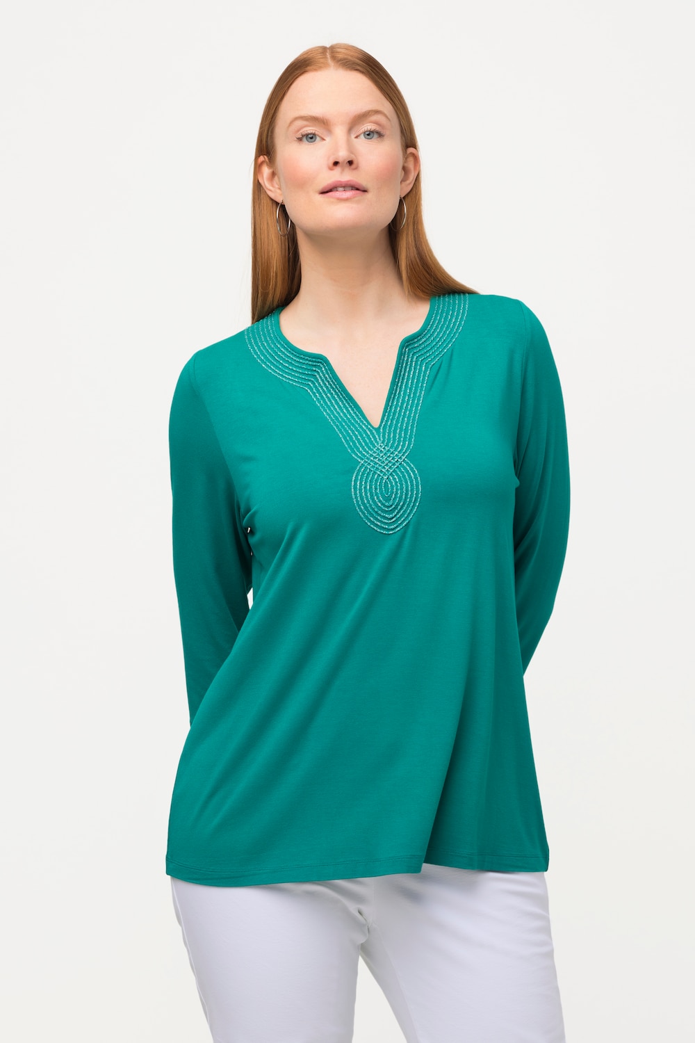 Grote Maten shirt, Dames, groen, Maat: 42/44, Viscose, Ulla Popken