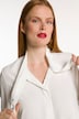 Bluse, Gürtel-Zierbänder, A-Linie, Langarm