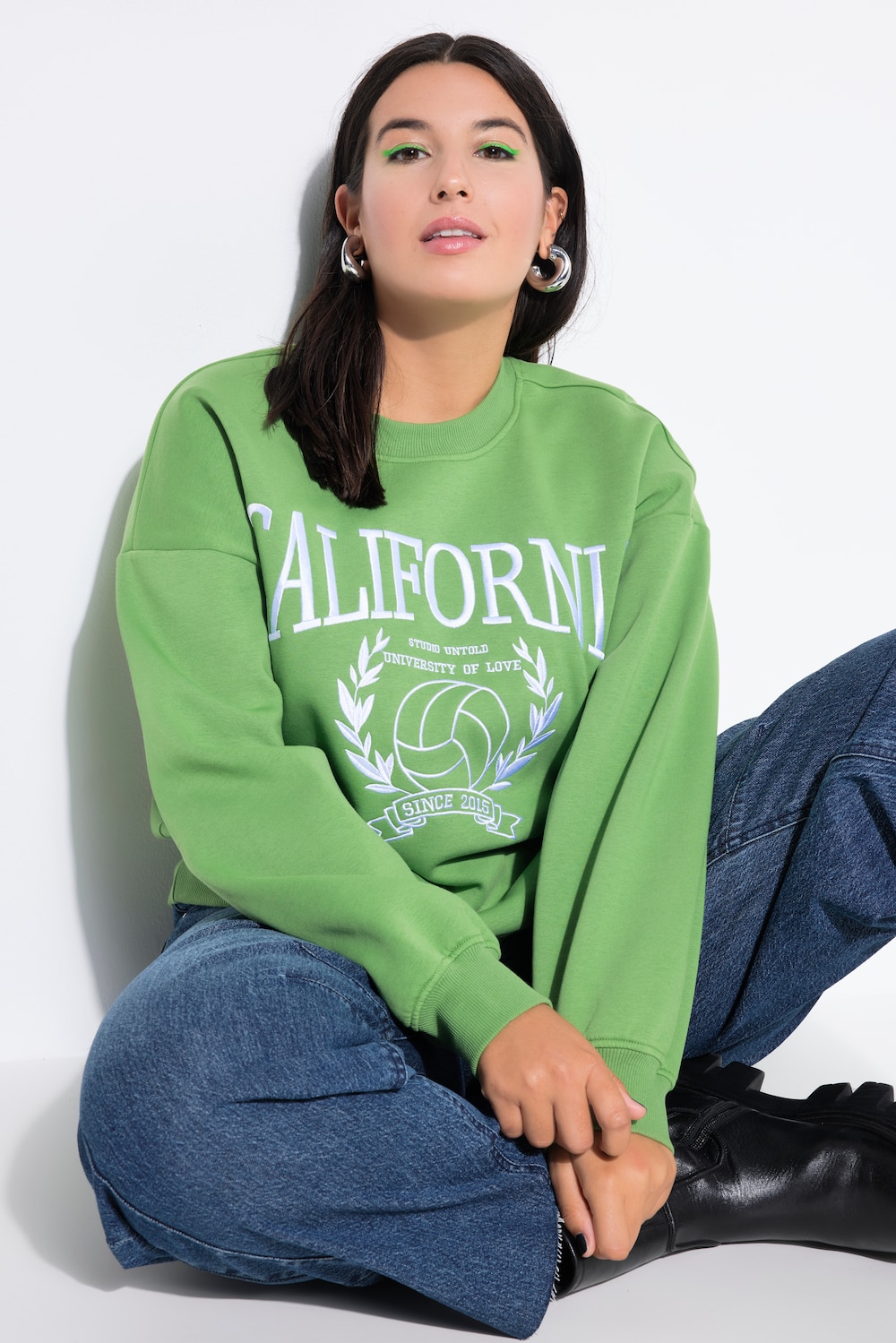 College-Sweater, oversized, California Stick