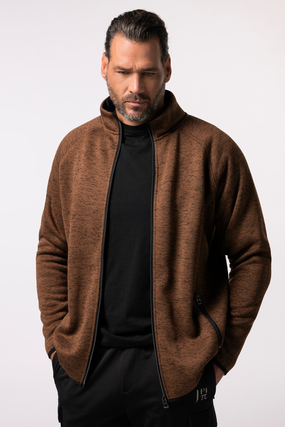 Große Größen JAY-PI Strickfleece-Jacke, Herren, braun, Größe: 5XL, Polyester, JAY-PI