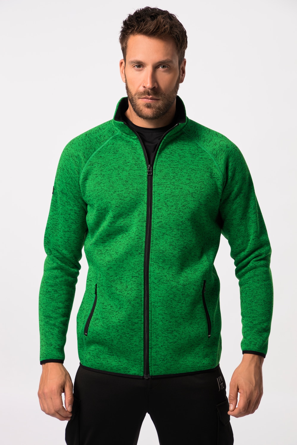 Grote Maten JAY-PI jasje van gebreid fleecemale, groen, Maat: 7XL, Polyester, JAY-PI