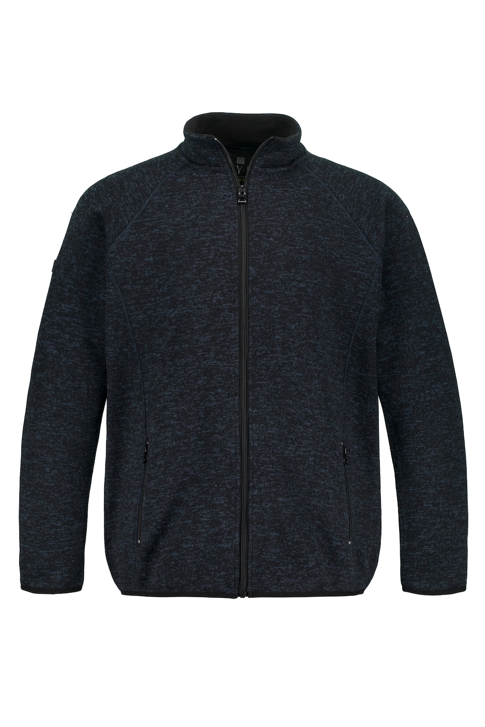 Stora storlekar Stickad fleecejacka, Her, blå, storlek: 4XL, Polyester, JAY-PI