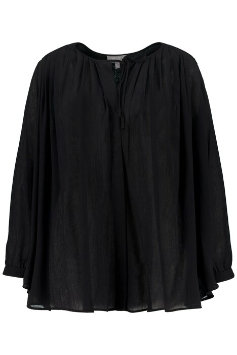 Tunika, A střih, plisovaná, kulatý výstřih, dlouhé rukávy