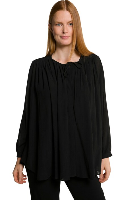 Tunika, A střih, plisovaná, kulatý výstřih, dlouhé rukávy