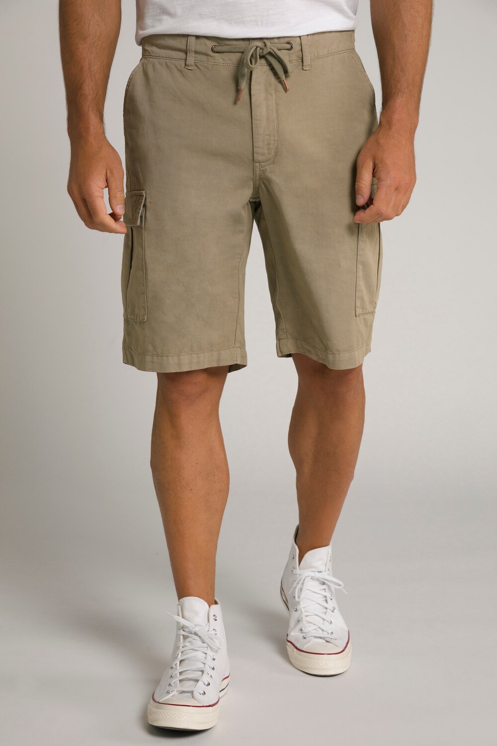 Plus Size Garment Dyed Linen Blend Bermuda Shorts, Man, brown, size: 3XL, cotton/linen, JP1880