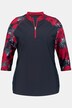 Chrysanthemum Colorblock Rash Guard Stretch Swim Top