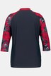 Chrysanthemum Colorblock Rash Guard Stretch Swim Top