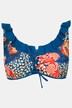 Bikini con mix di fantasie, coppe morbide, volant e allacciatura