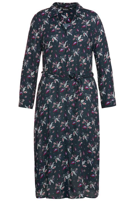 Košilové šaty, listy, struktura, A střih, 3/4 rukávy