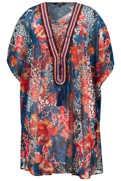 Tunika, vzory, perlová výšivka, šněrování