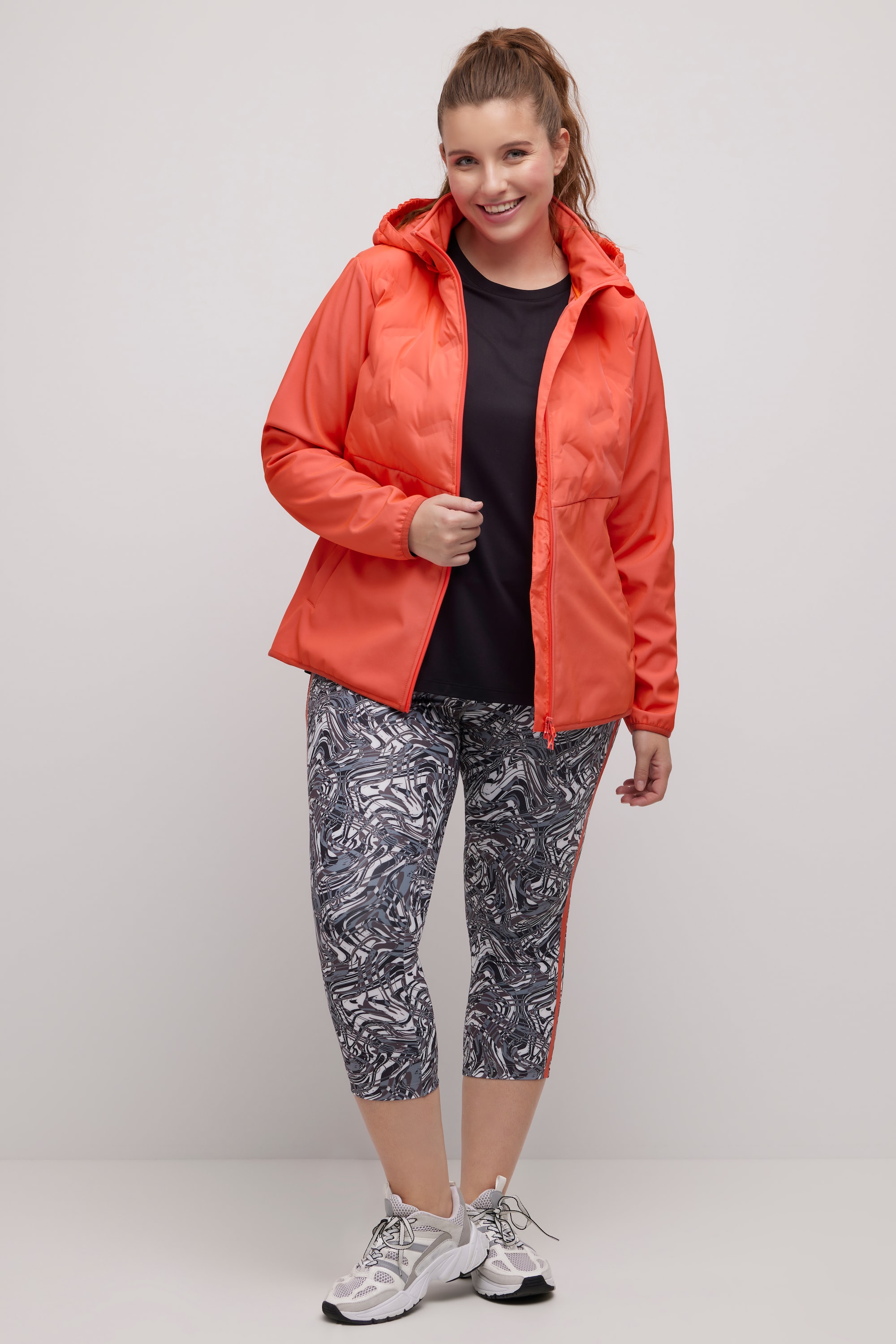 Ulla Popken Damen große Größen Funktions Softshelljacke Steppeinsätze