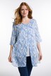 Longbluse, Feder-Design, tailliert, Rundhals, 3/4-Arm