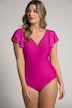 Laser Cut Flutter Sleeve Front Lined Swimsuit