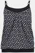 Dot Print Front Lined Blouson Tankini Top
