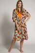 Kaftan, Papaya-Muster, Oversized, Bindeband