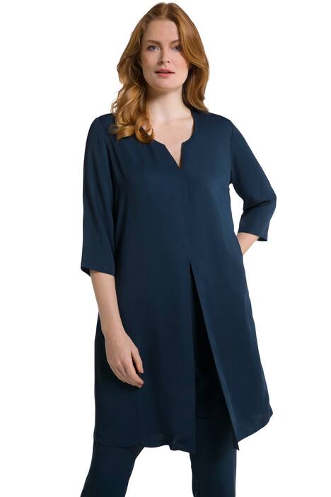 Dlouhá tunika, dlouhý rozparek, tunikový výstřih, 3/4 rukávy