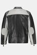 leren jack, motor, lamsnappa leer, opstaande kraag, badges, t/m 7XL
