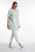 Smocked Back button Front Stretch Tunic Shirt