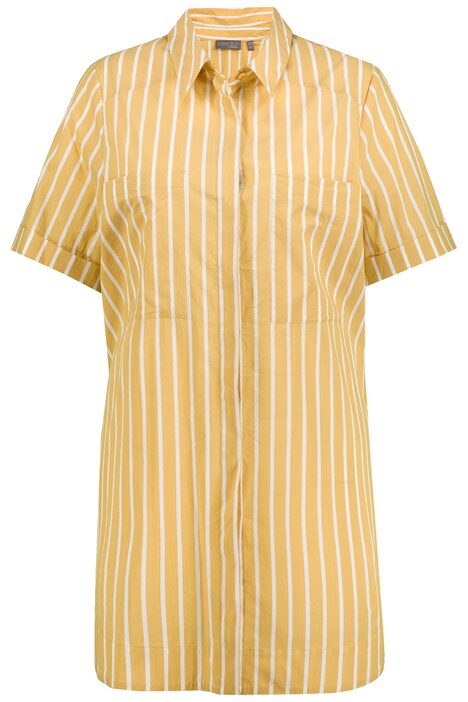 Halenka, pruhy, A střih, límeček, krátké rukávy