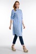 Stripe Button Front Stretch Duster Dress