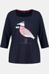 MOIN! Seagull Print Square Neck Stretch Tee
