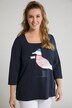 MOIN! Seagull Print Square Neck Stretch Tee