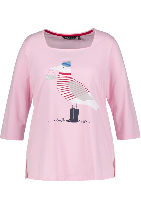 Tričko, racek, Classic, hranatý výstřih, 3/4 rukávy