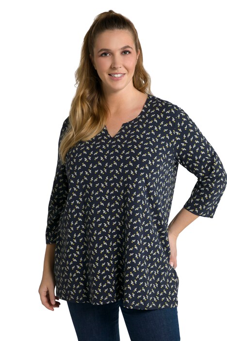 Tričko, racek, A střih, tunikový výstřih, 3/4 rukávy